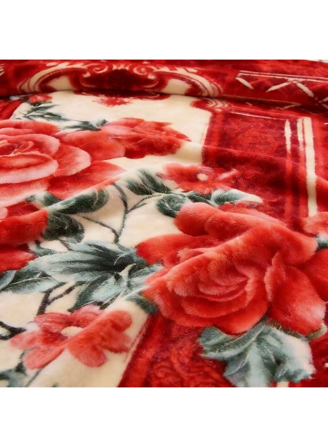 Bleco Red Extra Large and Thick Blanket,Comfortable and Warm Winter Blanket, Size 220X240CM, Suitable for Dormitories, Offices, Sofas, Living Rooms and Bedrooms. - Image 3